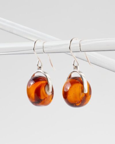 Venus Amberfire Earrings - Sterling Silver