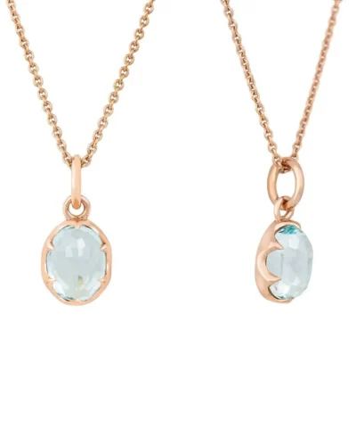 Medieval Claw Pendant - 9ct Rose Gold, Sky Blue Topaz