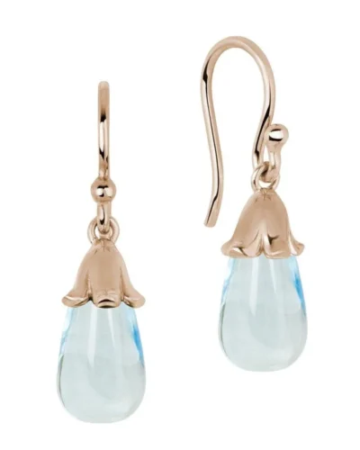 The Tinkerbells Sky Blue Topaz Drop Earrings - 9ct Rose Gold
