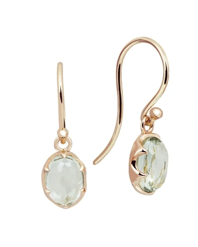 Green Amethyst Drop Earrings - 9ct Rose Gold
