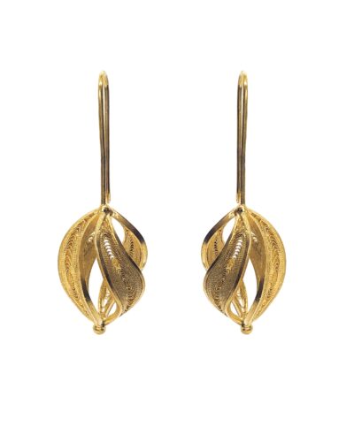 Handmade Twisted Filigree Earrings - 24K Gold Plated