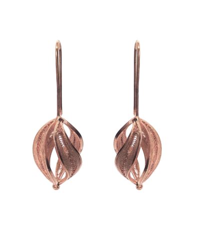 Handmade Twisted Filigree Earrings - Rose Gold Plated