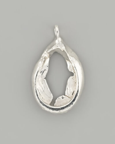 Halfbaked Drop Pendant Melted Jewellery - Fine Silver