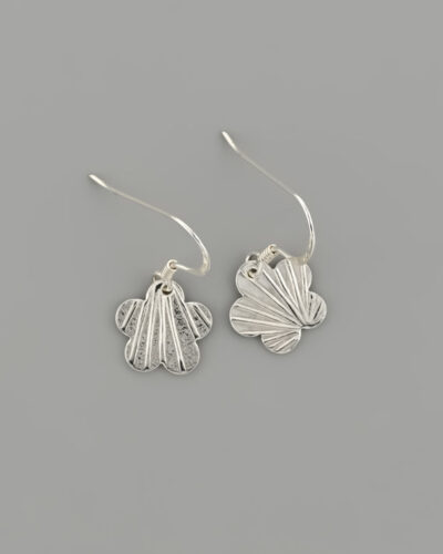 Flower Earrings - Sterling Silver (5 Petal Textured)