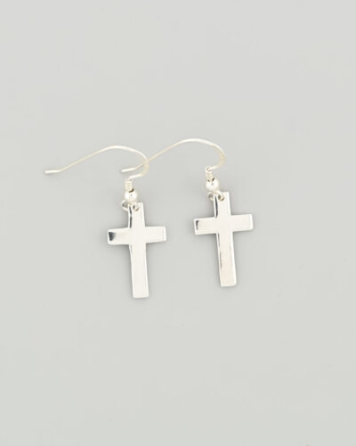 Cross Earrings - Fine Silver