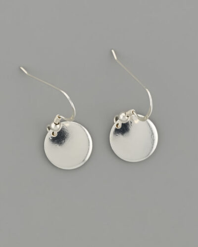 Circle Mirror Earrings - Sterling Silver