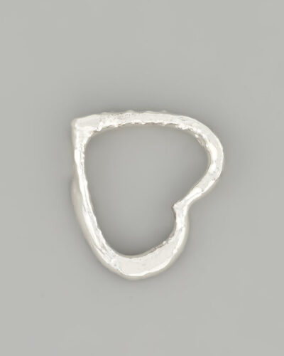 Melted Heart Pendant - Fine Silver