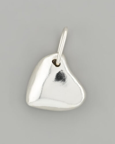 Chunky Melted Heart Pendant - Fine Silver (Smooth)