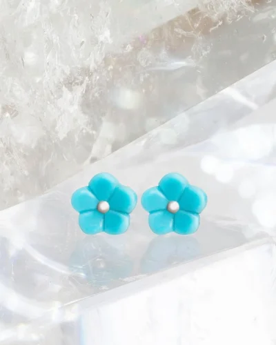 Turqoise 'Forget Me Not' Studs - Smooth Turqoise (5mm)