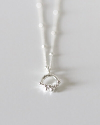 Mini Bubble Circle Necklace - Sterling Silver