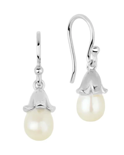 Tinkerbell Pearl Drop Earrings - Sterling Silver