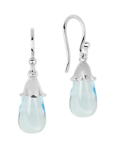 The Tinkerbells Sky Blue Topaz Drop Earrings - 9ct White Gold