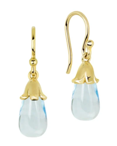 The Tinkerbells Sky Blue Topaz Drop Earrings - 9ct Yellow Gold
