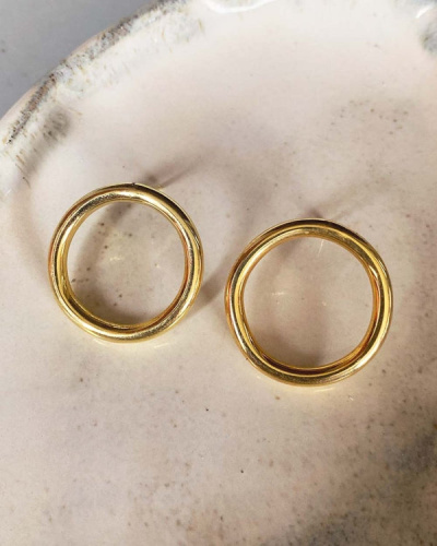 Aloha Hoop Earrings - 14K Gold Vermeil