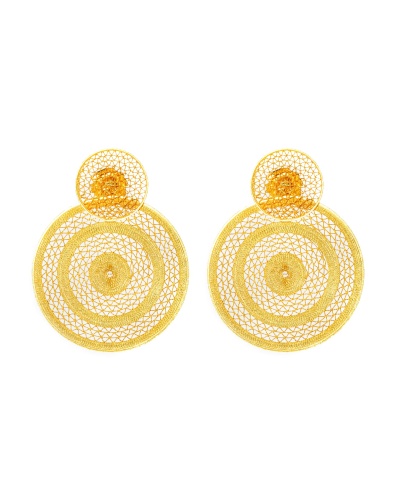Handmade Aztex 2 in 1 Detachable Errings - 24K Gold Plated