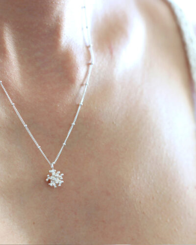 Bubble Ball Flower Necklace - Sterling Silver