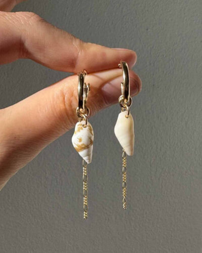 Cascade Cone Seashell Earrings - 14K Gold Filled