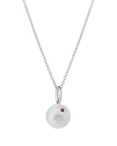 Birthflower Necklace (July) - Sterling Silver