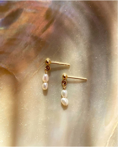 Fiji Pearl Drop Earrings - 14K Gold Filled