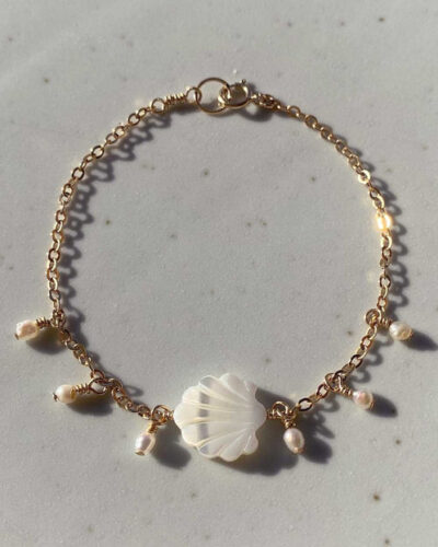 Francesa Moonlight Mother of Pearl Bracelet - 14K Gold Filled (18cm)