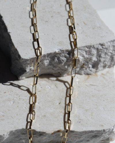 Paper-Clip Chain Necklace - 9ct Gold