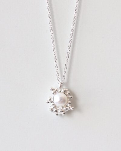Silver Bubble Pearl Necklace - Sterling Silver