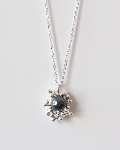 Silver Bubble Pearl Necklace - Sterling Silver