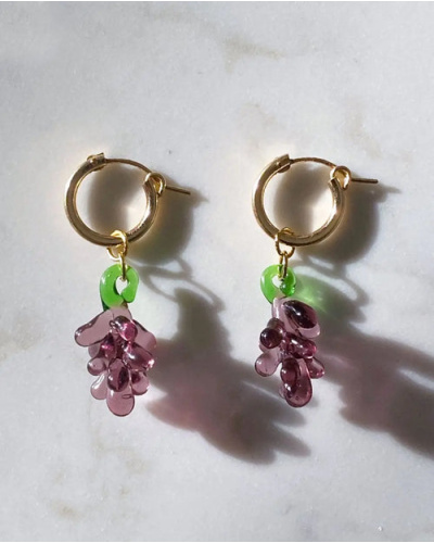 Juice Grape Hoop Earrings - 14K Gold Filled