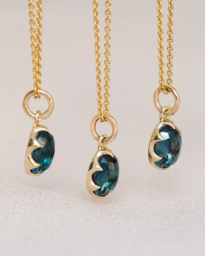 Medieval Claw Pendant - 9ct Yellow Gold, London Blue Topaz