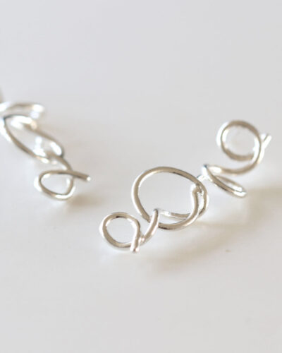 Spiral Harmony Long Earrings - Sterling Silver