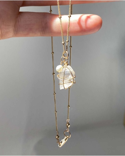 Raw Quartz Clarity Necklace - 14K Gold Filled (22")