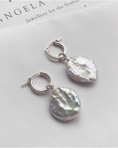 Radiance Keshi Pearl Huggie Earrings - Sterling Silver