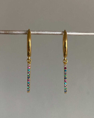 Rainbow Sunny Hoops - 14K Gold Vermeil