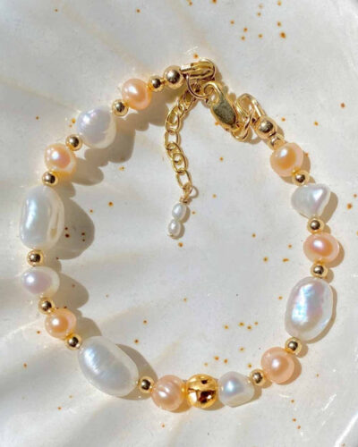 Rhea Goddess Pearl Bracelet - 14K Gold Filled (18cm)