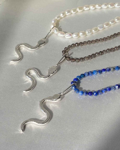 Sea Snake Charm Pendant - 14K Gold Filled