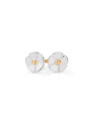 The Buttercup Flower Stud - Sterling Silver with Rose Gold Post
