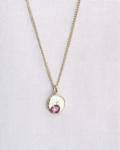 Sapphire Bubble Necklace - Sterling Silver, Pink
