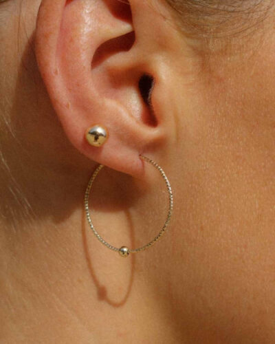 Sparkle Hoop Earrings - 14K Gold Filled (Large 5.5cm)