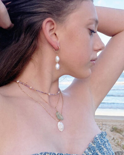 Tidal Teardrop Pearl Earrings - 14K Gold Filled