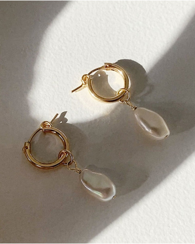 Tranquility Baroque Pearl Earrings - 14K Gold Filled