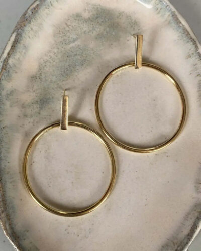 Vacation Hoop Earrings - 14K Gold Vermeil