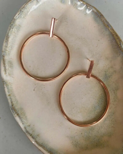 Vacation Hoop Earrings - 14K Rose Gold Vermeil