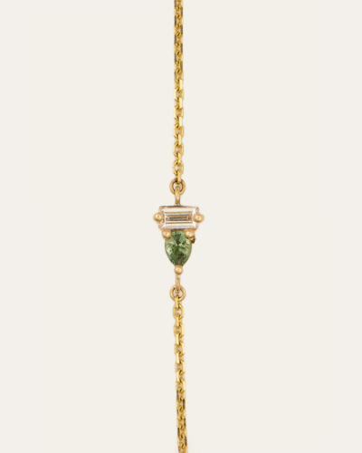 Lyra Green Sapphire & Lab Diamond Bracelet - 9ct Gold