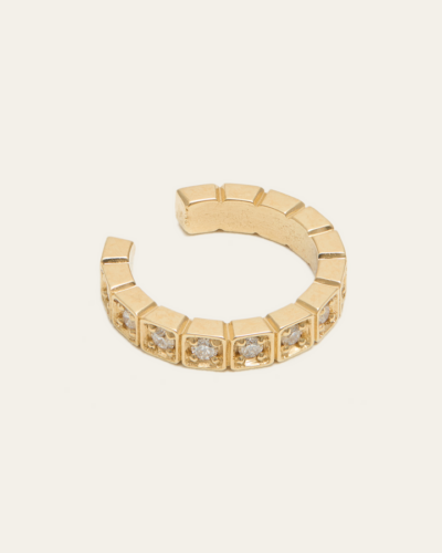 Deco Diamond Ear Cuff Small - 14CT Gold