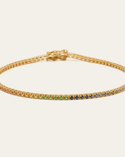 Rainbow Spirit Tennis Bracelet - 14ct Gold