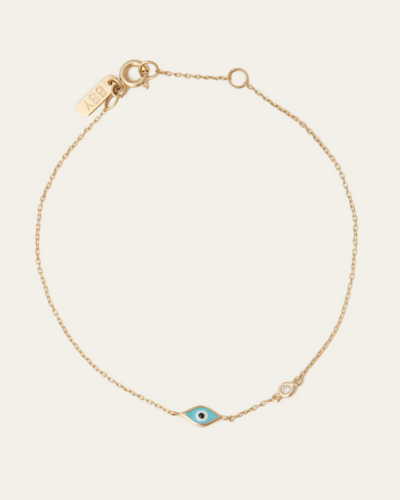 Marquise Evil Eye & Diamond Bracelet - 14ct Gold