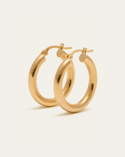 Chunky Tube Hoops Small - 9CT Gold