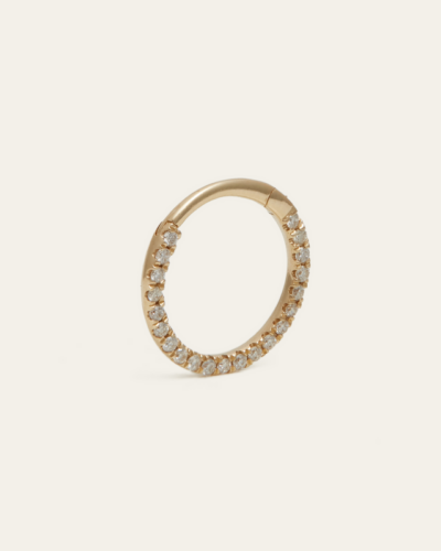 Side Diamond Huggie Medium - 14CT Gold