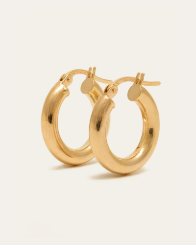 Super Chunky Tube Hoops small - 9CT Gold