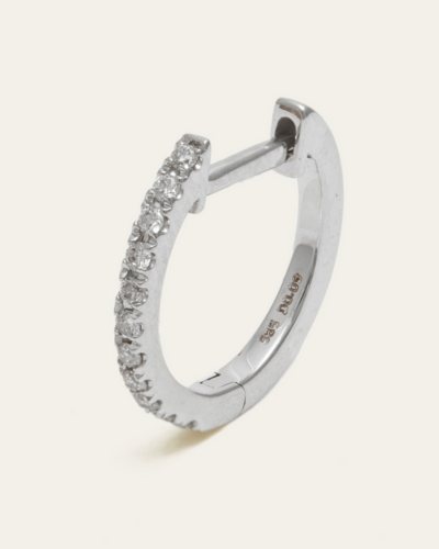 Diamond Huggie Medium - 14CT White Gold